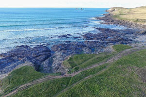 Coastline right outside of Booby's Bay Cottage