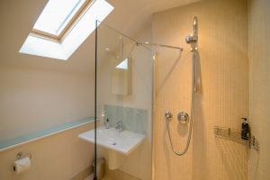 Ensuite bathroom from bedroom 1 with walk in shower at Cheyney