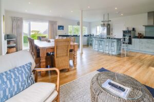 Open plan kitchen and dining area at Curlews