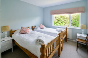 Twin bedroom on the ground floor at Curlews which can be made as a superking if requested