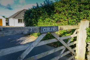 Front gate on roadside at Curlews