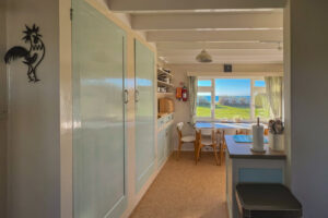 View of the sea from the kitchen window at Booby's Bay Cottage