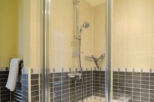 Ensuite in Master bedroom with shower at Apartment 5 Greenwaves
