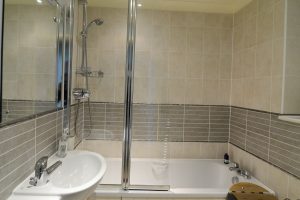 Bathroom 1 bath with overhead shower at Apartment 5 Greenwaves