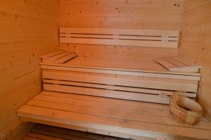 Inside the Sauna at Aquataine Lodge