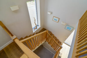 View down the staircase at Blue Seas