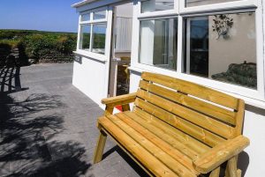 Bench outside of Carnavis Cottage