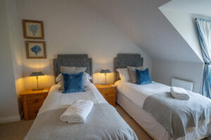 Twin beds in bedroom 2 at Penjerrick