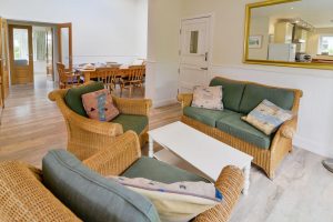 Seating in open plan kitchen and dining area at Gotheren