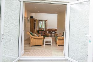 Views into Gortheren from patio doors