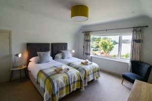 Twin bedroom on first floor at Herongate