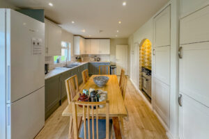 Kitchen area at Penamont showing with kitchen table and chairs, fridge freezer and cooking facilities