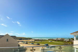 Sea views from first floor balcony at Aquataine Lodge