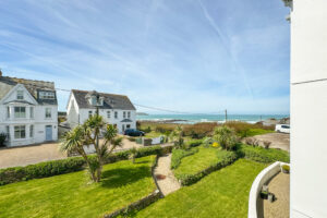 Sea views across Trevone Bay at Apartment 5 Greenwaves