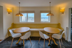 Seating area in kitchen at Aquataine Lodge