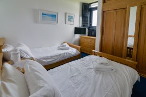 Twin bedroom on the ground floor at Morvoren