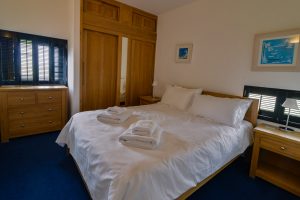 King ensuite bedroom on the ground floor at Morvoren