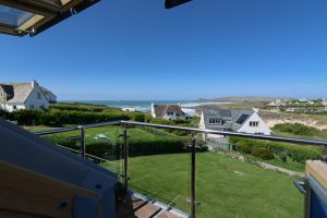 Views of the beach from first floor balcony at Morvoren