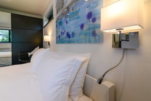Super king bed in the annexe at Morvoren