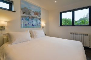 Super king bed in the annexe at Morvoren