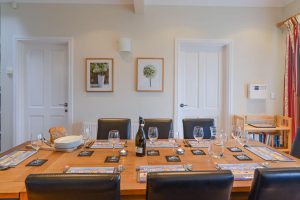 Dining table at Parc Vean