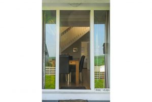 Front door into dining area at Parc Vean