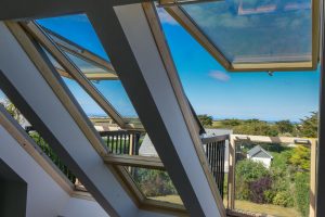 Rural views from the Velux windows at Pendoric