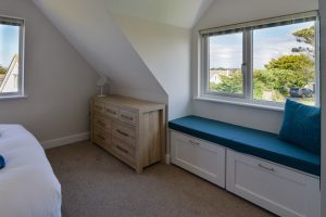 Rural views from the first floor bedroom at Pendoric