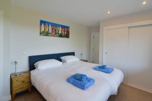 Twin bedroom with Super King option on the ground floor at Pendoric