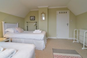 Twin bedroom on the first floor at Penpor