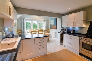 Kitchen and dining area at Penpor