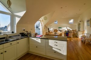 Open plan living area at Sailaway from the kitchen area