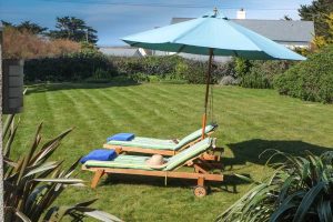 View of rear garden from patio at Sailaway