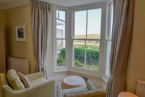View from bay window in large lounge at Santa Marina