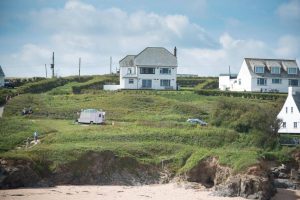 View of South Corner from the beach with the ice cream hut in the foreground