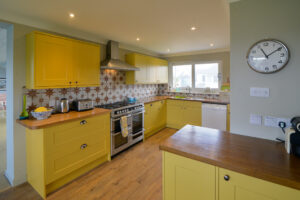 The bright kitchen with range oven and hob which is on the first floor at Torridon