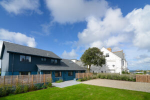 The exterior front of Torridon with parking and grassed lawn