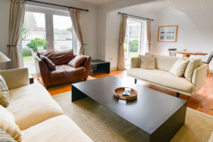 The seating in the lounge at Tregarne