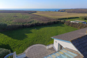 Ariel view from Atlantic Breezes over garden towards the coast