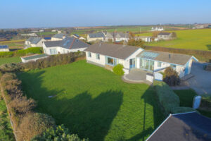 Ariel view of Atlantic Breezes with large rear grassed garden