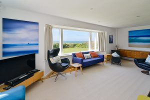 Lounge with sea views at Atlantic Breezes with TV