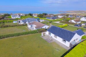 Ariel view of Bosporthennis with large grassed rear garden