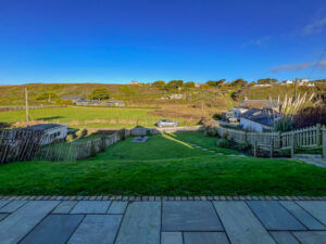 View over the front garden at Wings from the Patio