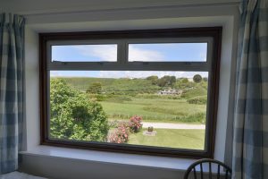 View from the twin bedroom window at Wings