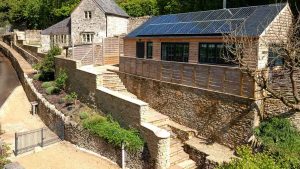 Long shot of steps leading up to The Studio at Pensile House
