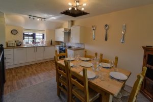 First floor dining and kitchen areas at Stable Cottage