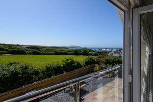 View from the first floor master bedroom at Trebriani toward Trevose Head