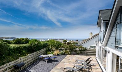 The rear patio at Trebriani