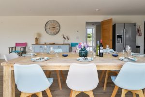 Dining table and chairs at Trebriani