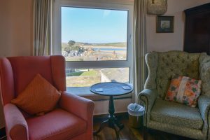 Estuary views from first floor reading corner at The Granite House